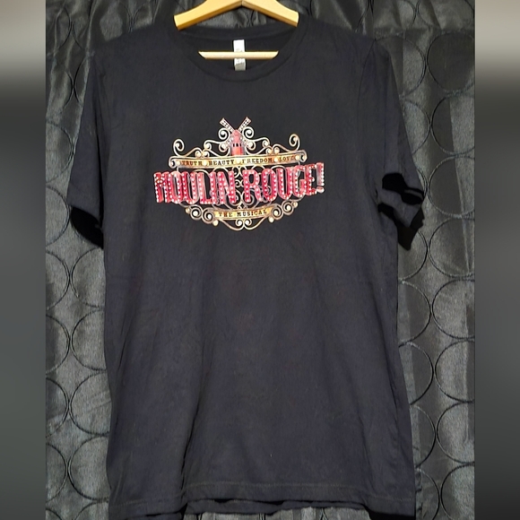 Black Graphic T-Shirt with Red and Gold Design - Picture 1 of 2